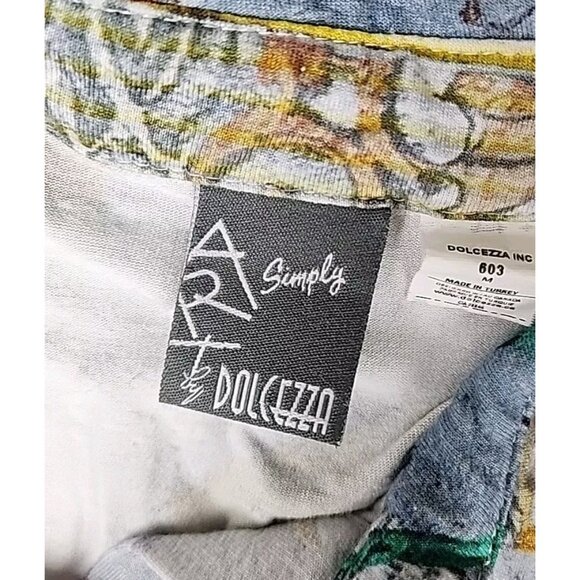 Simply Art by Dolcezza Short Sleeve Blouse Medium Buttons Good Enough Design - Picture 3 of 10